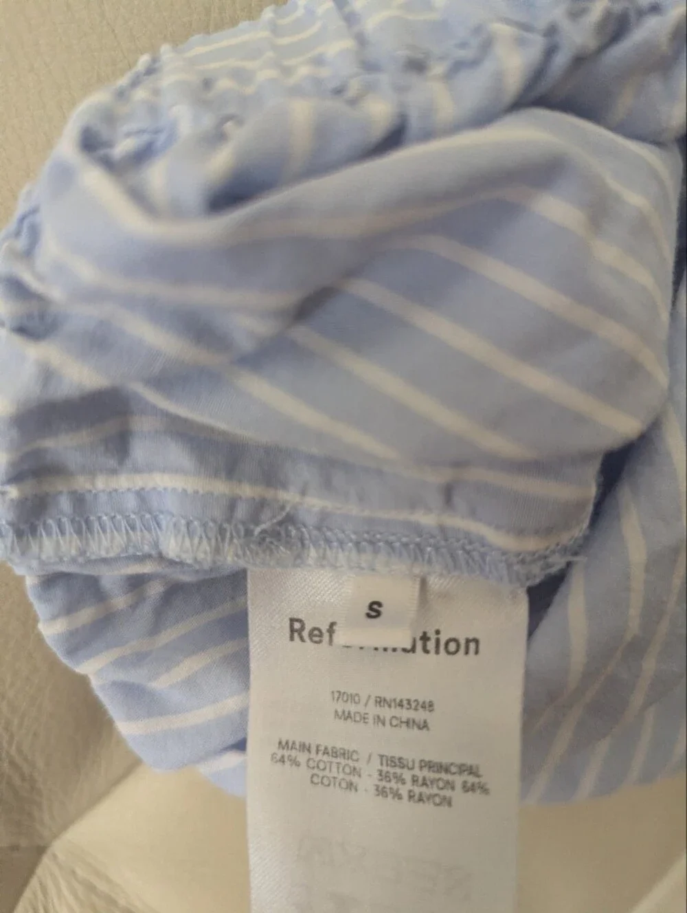 Reformation striped shorts, size S